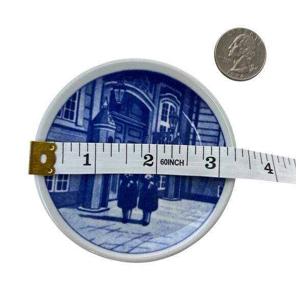 Porcelain Mini Plate Wall Art Royal Copenhagen Kongens Livgarde Blue 3.25 Inch - Picture 9 of 15